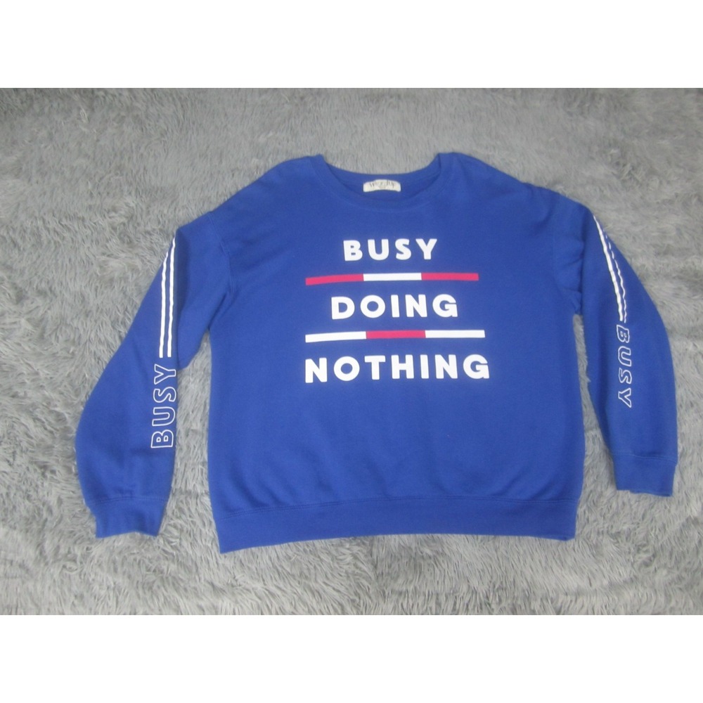 Girls Sweatshirt‎ 2XL XXL Busy Doing Nothing Crew Neck Pullover Sweater Wound Up
